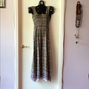 Summer Cotton Dress Stretchy Front Wide Stripes